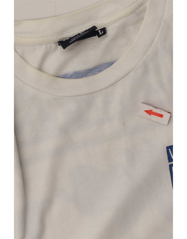 Ανδρικό μπλουζάκι Weird Fish Graphic T-Shirt Top μεγάλο λευκό βαμβακερό