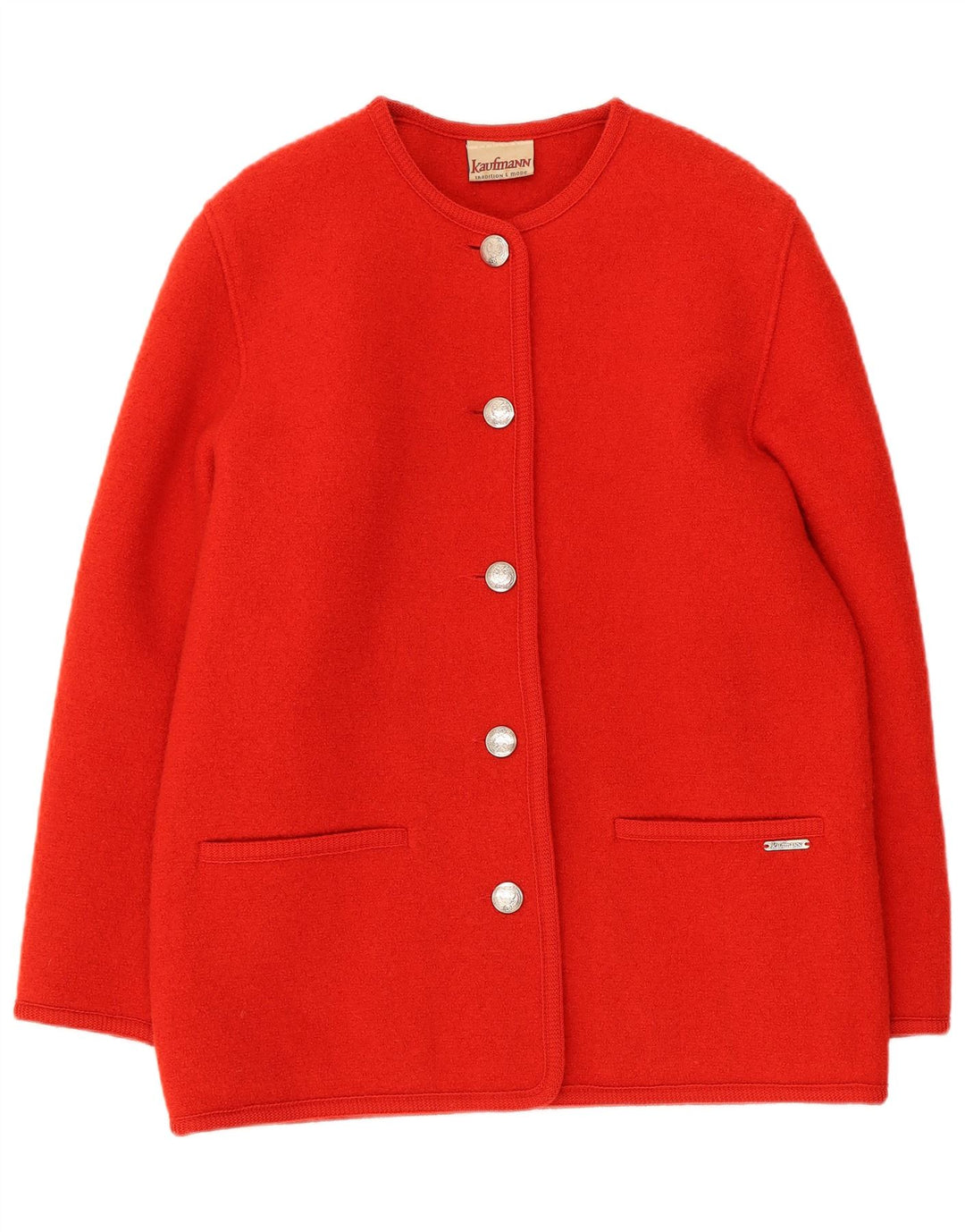Kaufmann Γυναικείο Μπουφάν Blazer με 5 κουμπιά IT 44 Μεσαίο κόκκινο παρθένο μαλλί