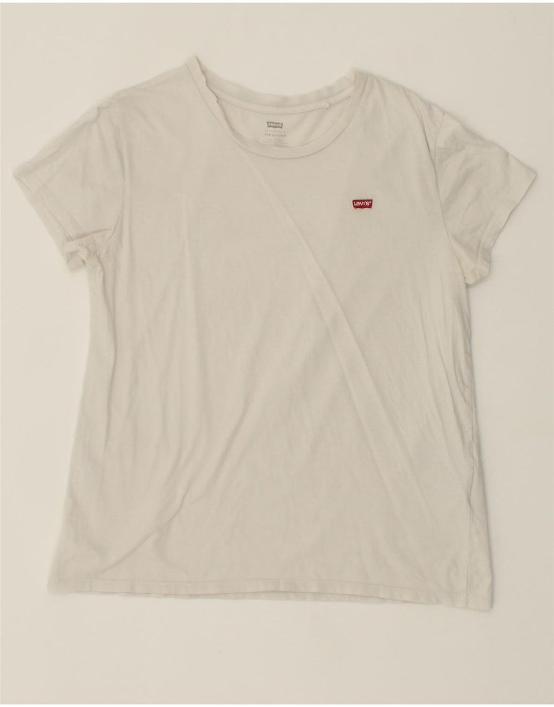 LEVI'S Womens T-Shirt Top UK 16 Large White Cotton Vintage Levi's and Second-Hand Levi's from Messina Hembry 