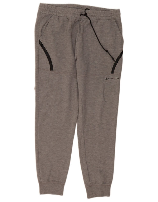 Champion Mens Tracksuit Trousers Joggers Large Grey Colourblock