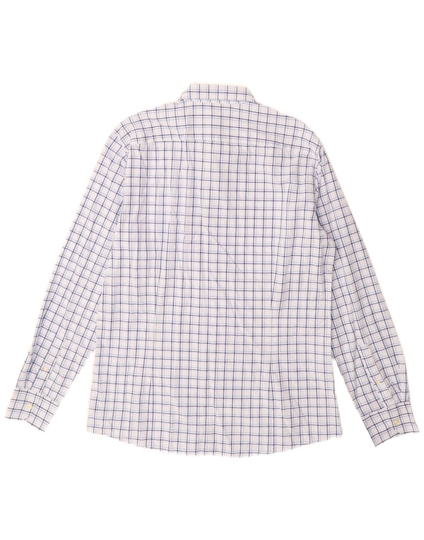 Benetton Mens Shirt XL Blue Check Cotton