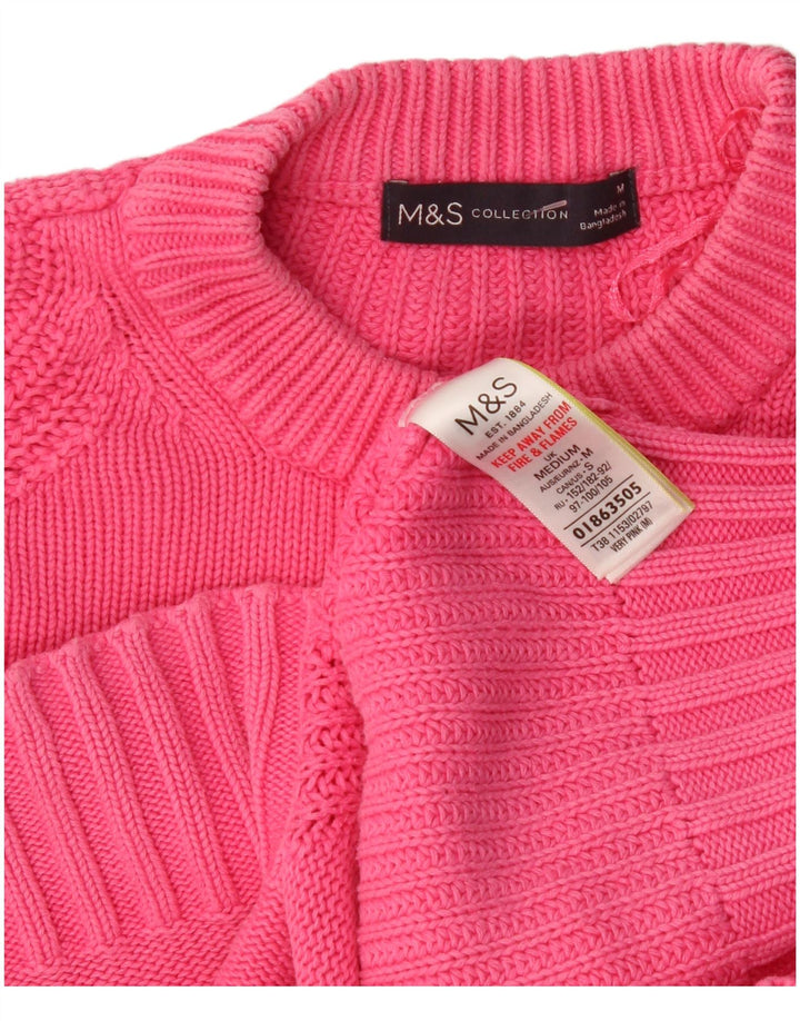 Marks & Spencer Γυναικείο πουλόβερ υπερμεγέθη Crew Neck Jumper UK 14 Medium Pink