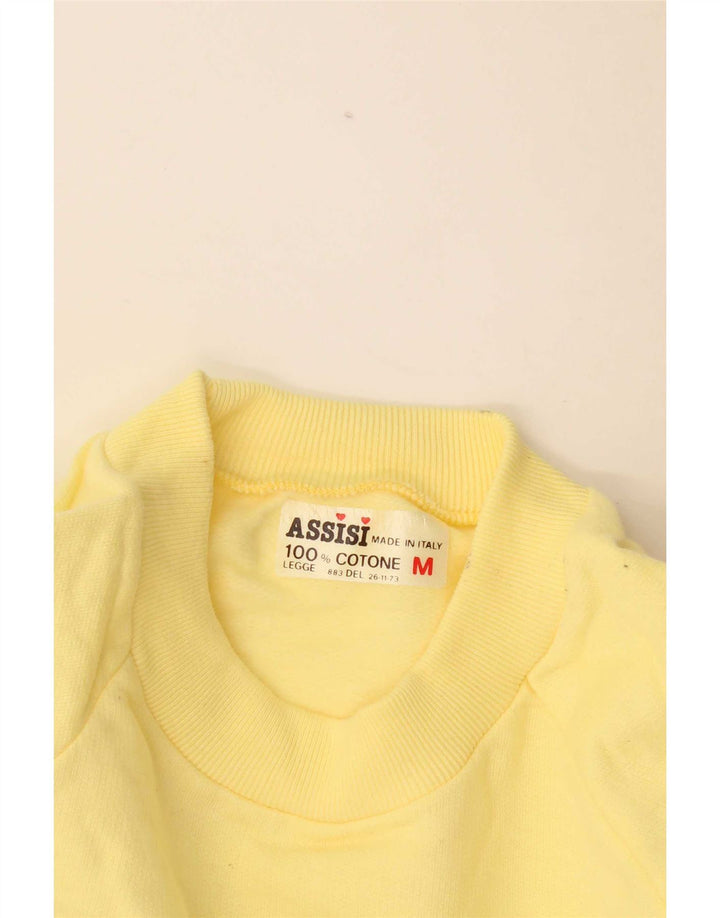 Assisi Mens Italia Graphic Φούτερ Jumper Μεσαίο κίτρινο βαμβακερό