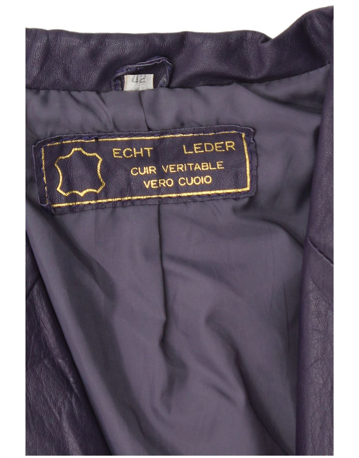 Vintage Γυναικείο Δερμάτινο Μπουφάν EU 42 Large Purple Leather