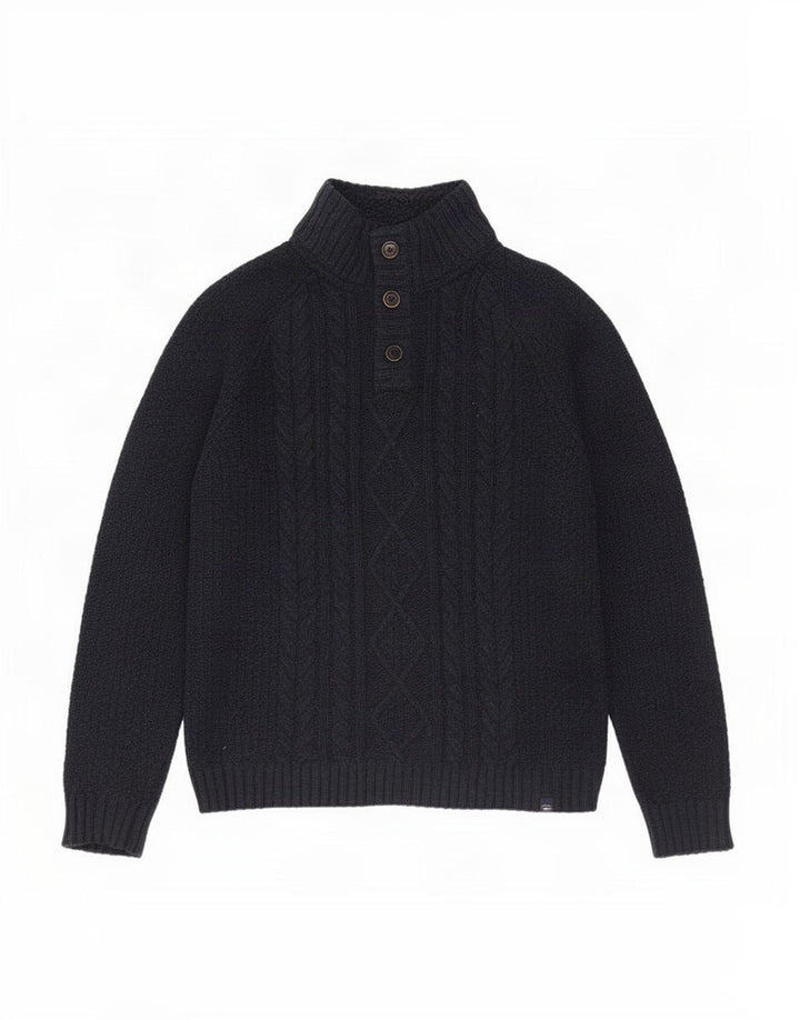Ανδρικό πουλόβερ με λαιμό λαιμό Fat Face XL Navy Blue Wool