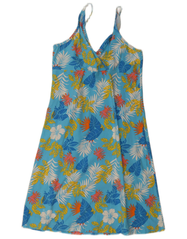 Vintage Γυναικείο Slip Dress UK 20 2XL Μπλε φλοράλ βαμβακερό