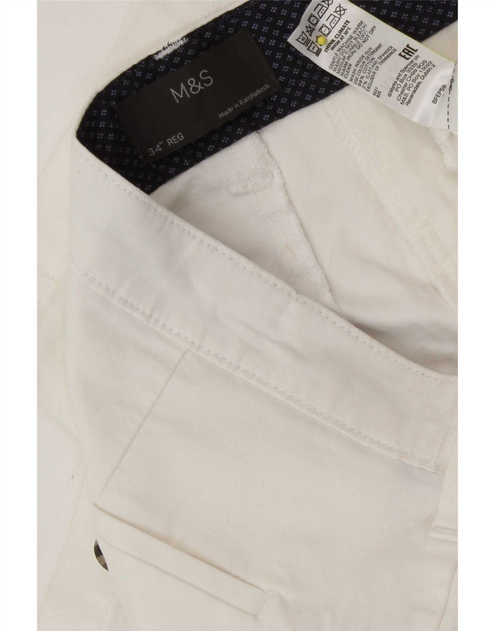 Ανδρικό σορτς Chino Marks & Spencer W34 μεγάλο λευκό βαμβακερό