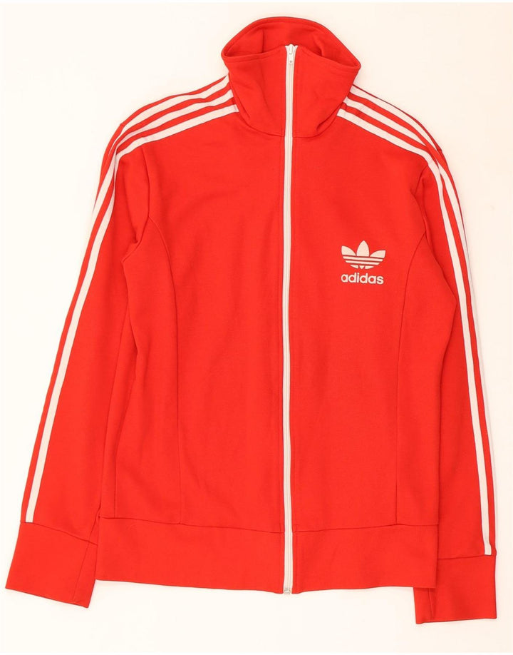Γυναικεία αθλητική φόρμα Adidas Top Jacket UK 12 μεσαίο κόκκινο βαμβακερό