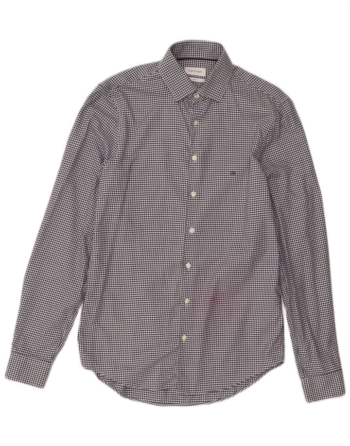 Calvin Klein Ανδρικό πουκάμισο μέγεθος 38 15 Medium Navy Blue Houndstooth Designer