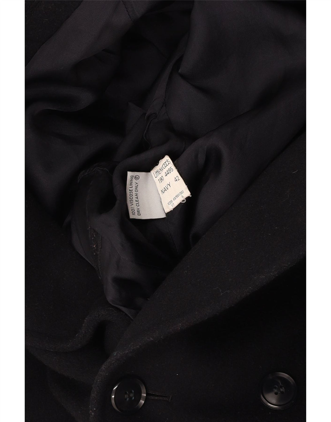 VINTAGE Ανδρικό παλτό με διπλό στήθος UK 42 XL Navy Blue Wool