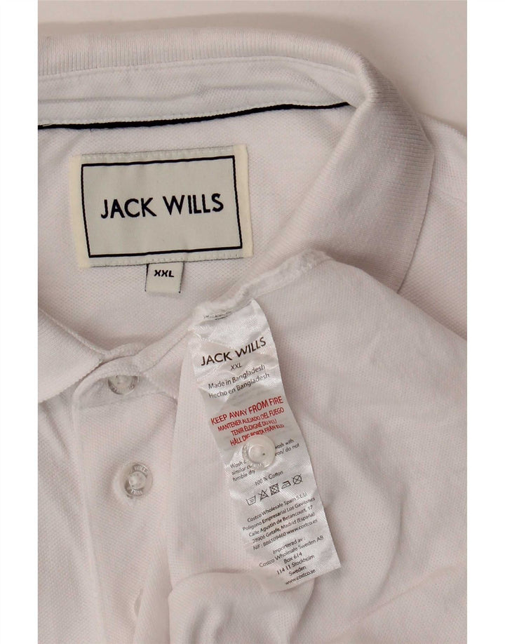 Jack Wills Ανδρικό μπλουζάκι πόλο 2XL λευκό βαμβακερό