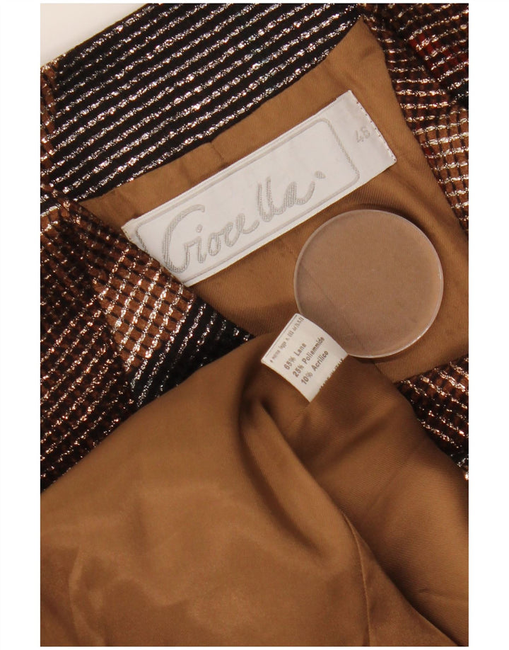 VINTAGE Γυναικείο σακάκι 1 κουμπιού σακάκι IT 46 μεγάλο πολύχρωμο γεωμετρικό