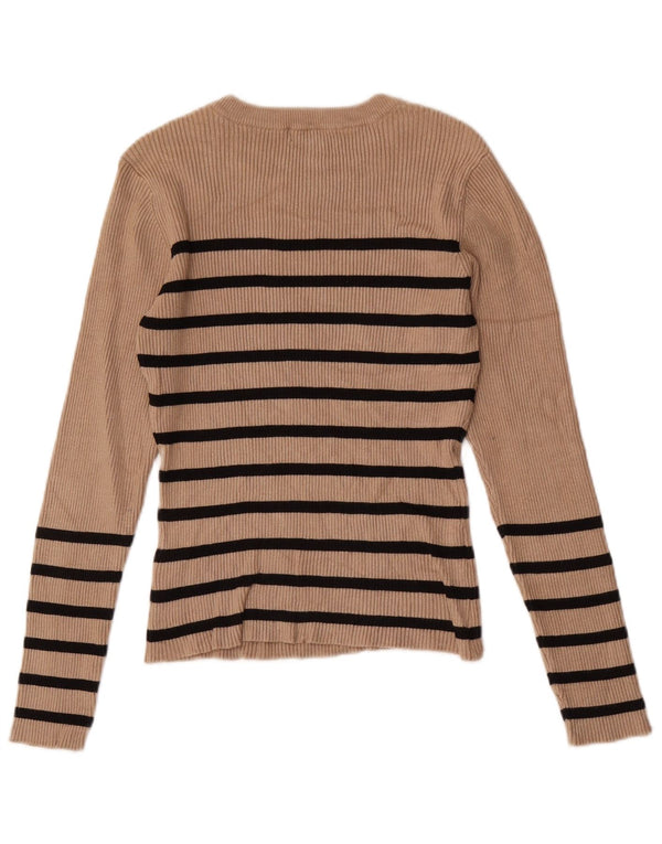 Γυναικείο πουλόβερ Oasis Boat Neck Jumper UK 8 Small Beige ριγέ βισκόζη