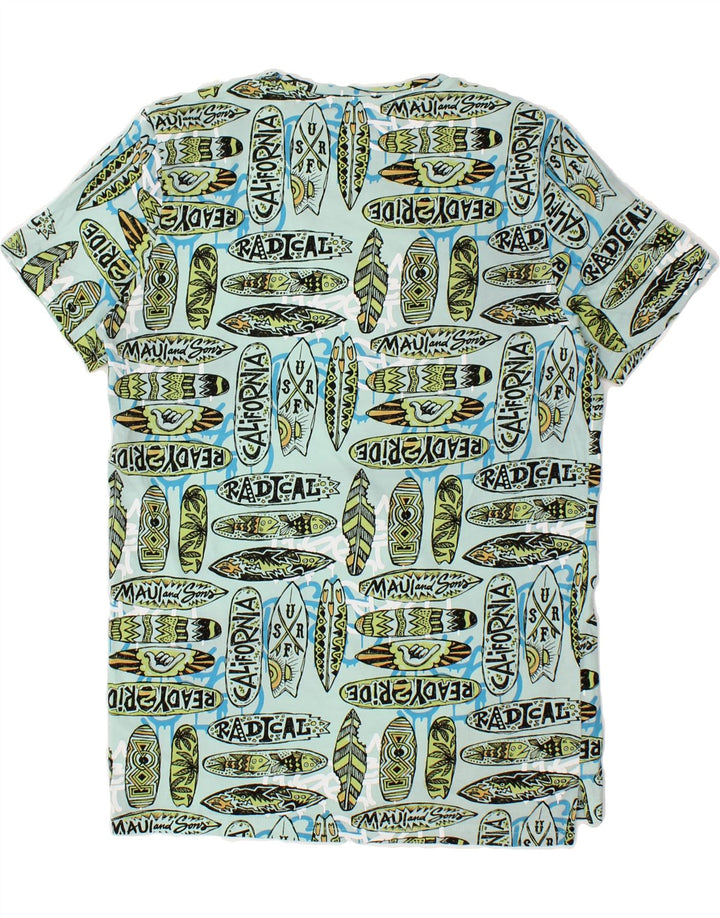 MAUI AND SONS Mens Abstract Pattern T-Shirt Top Medium Blue Cotton Vintage Maui and Sons and Second-Hand Maui and Sons from Messina Hembry 