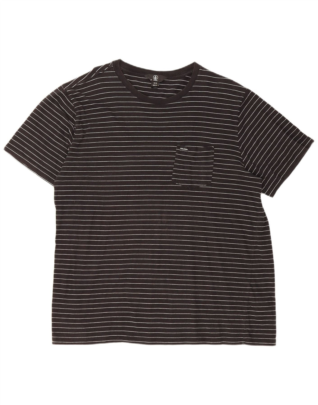 Ανδρικό T-Shirt VOLCOM Top 2XL Μαύρο ριγέ βαμβακερό