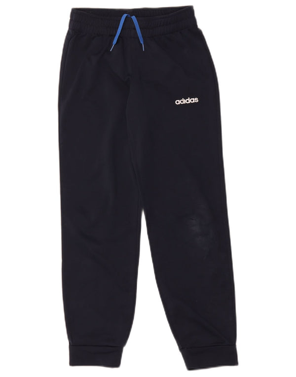 Adidas Boys Tracksuit Trousers Joggers 8-9 Years Navy Blue Polyester