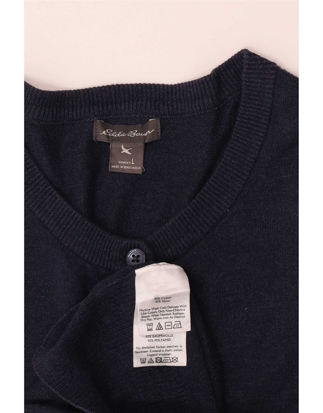 Eddie Bauer Γυναικείο πουλόβερ ζακέτα με κανονική εφαρμογή UK 14 Large Navy Blue