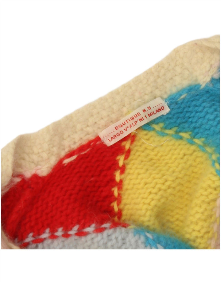 Γυναικείο πουλόβερ VINTAGE Ζακέτα UK 14 Μεγάλο πολύχρωμο Argyle/Διαμάντι