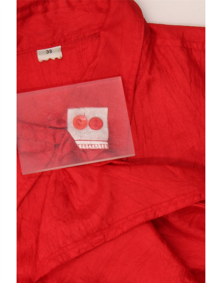 VINTAGE Γυναικείο Πουκάμισο Μπλούζα EU 38 Μεσαίου Κόκκινου Πολυεστέρα