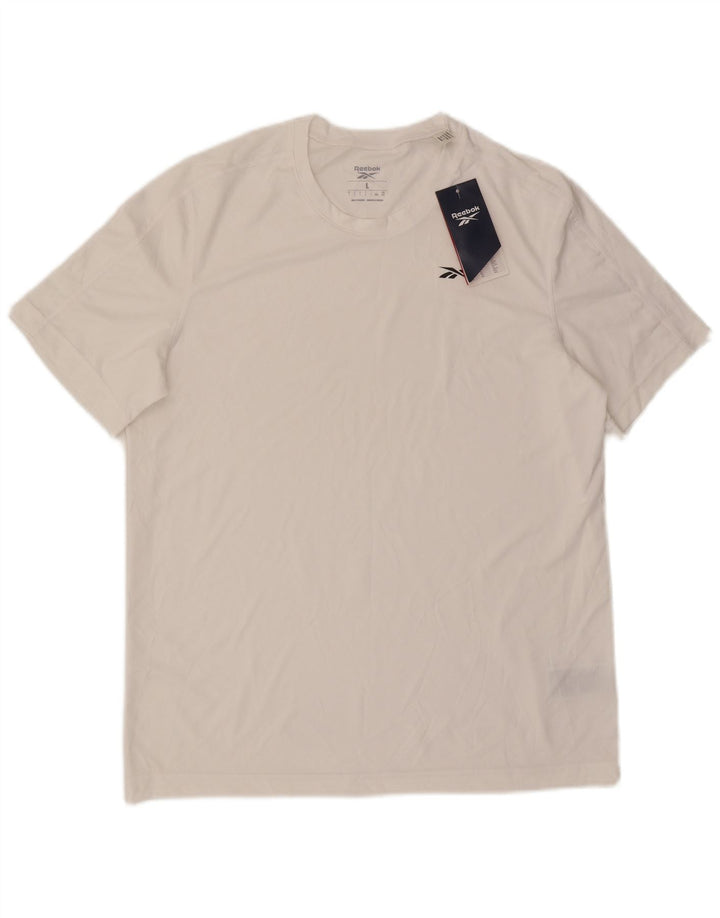 Ανδρικό T-Shirt Reebok Top Large White Polyester