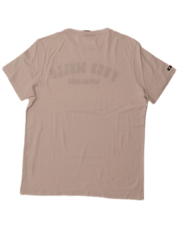 FRED MELLO Ανδρικό γραφικό T-Shirt Top μεγάλο λευκό βαμβακερό