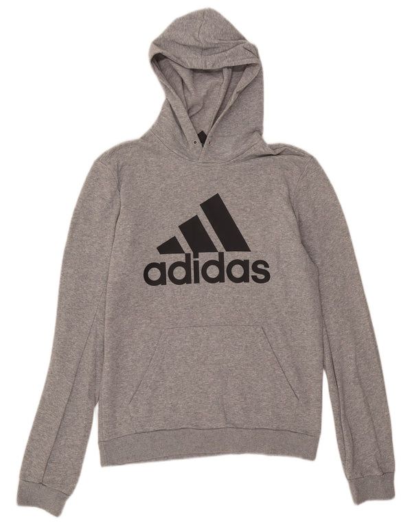 Adidas Ανδρικό Hoodie Jumper Μεσαίο γκρι βαμβακερό