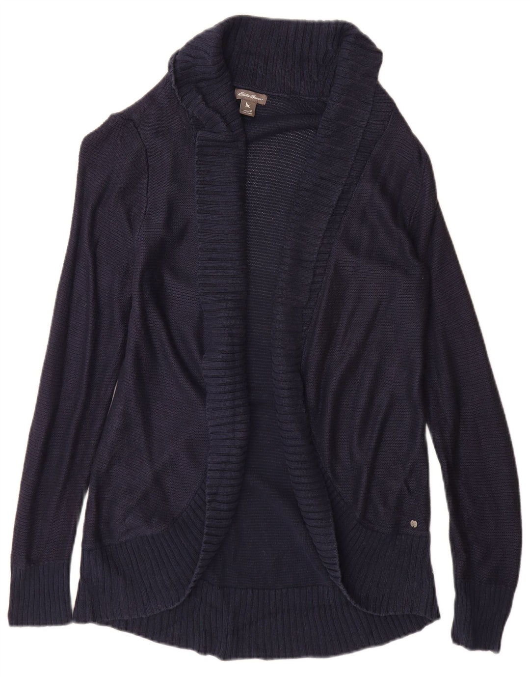 Γυναικεία ανοιχτή ζακέτα Eddie Bauer UK 12 Medium Navy Blue Rayon