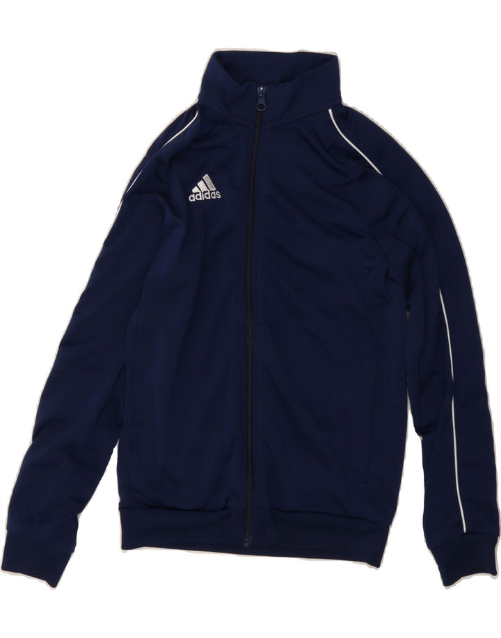 ADIDAS Boys Tracksuit Top Jacket 9-10 Years Navy Blue Polyester Vintage Adidas and Second-Hand Adidas from Messina Hembry 