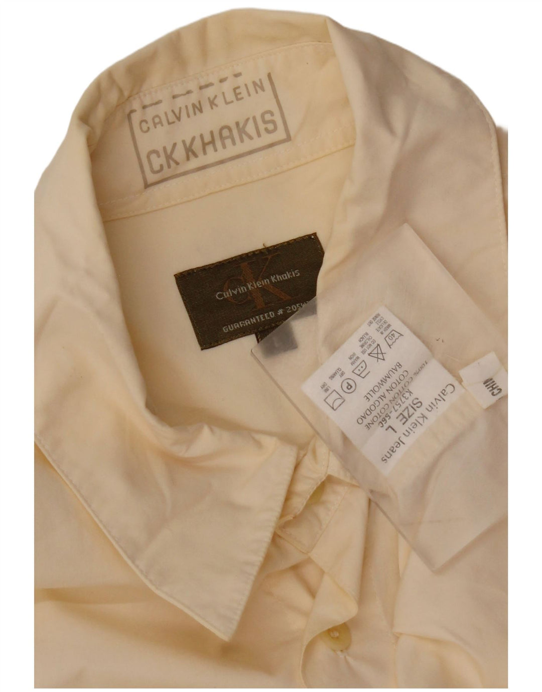 Ανδρικό πουκάμισο CALVIN KLEIN, μεγάλο κίτρινο βαμβακερό