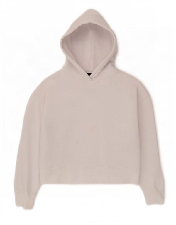 Zara Γυναικείο Hoodie Jumper UK 10 Small White βαμβακερό