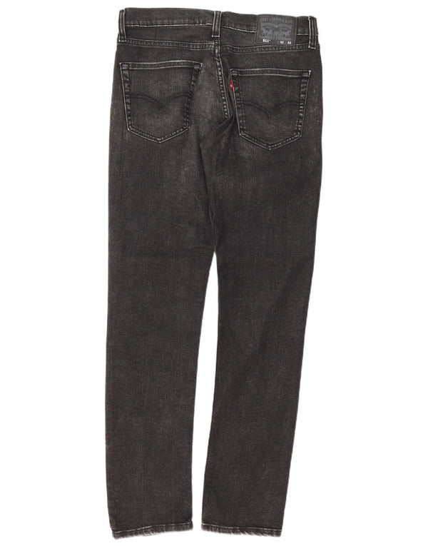 Levi's Mens 511 Slim Jeans W32 L32 Μαύρο βαμβακερό