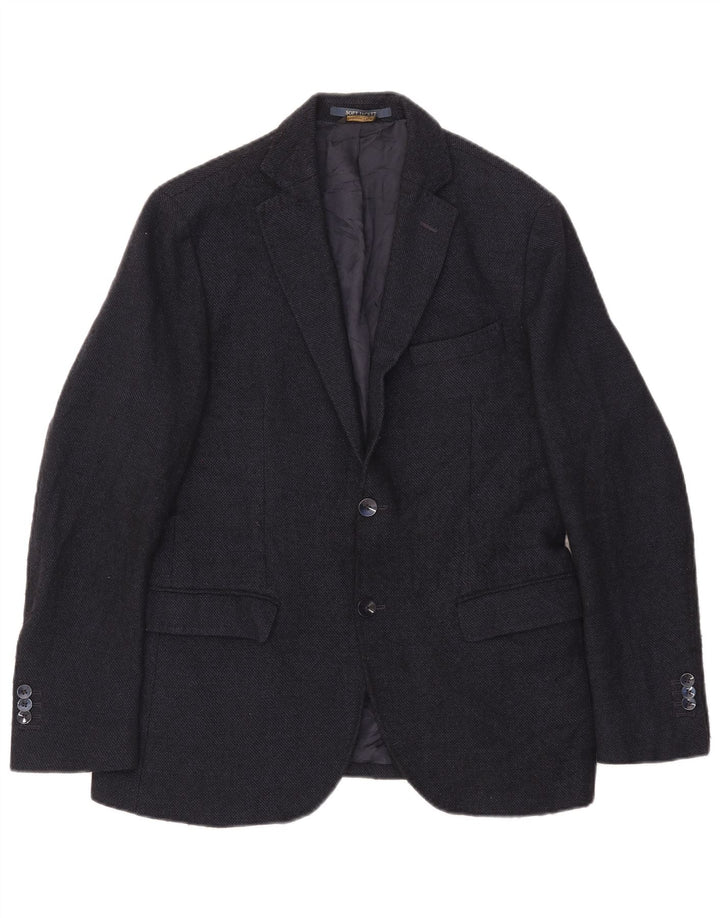 Massimo Dutti Ανδρικό σακάκι μπλέιζερ με 2 κουμπιά EU 48 Μαλλί μεσαίου μπλε ναυτικού