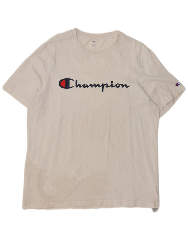 Ανδρικό T-Shirt Champion Graphic Top XL Λευκό βαμβακερό