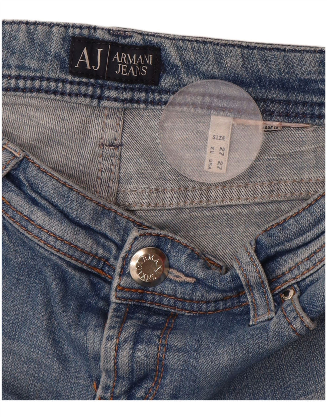 ARMANI Womens Slim Jeans W27 L30 Blue
