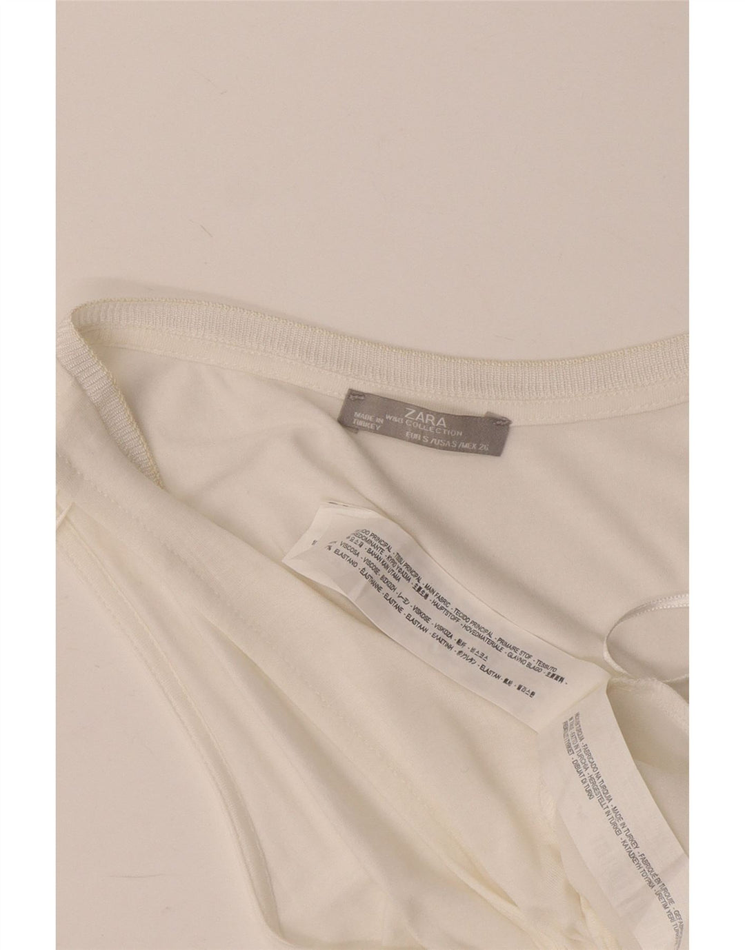 Zara Γυναικείο γιλέκο Crop UK 8 Small White Viscose
