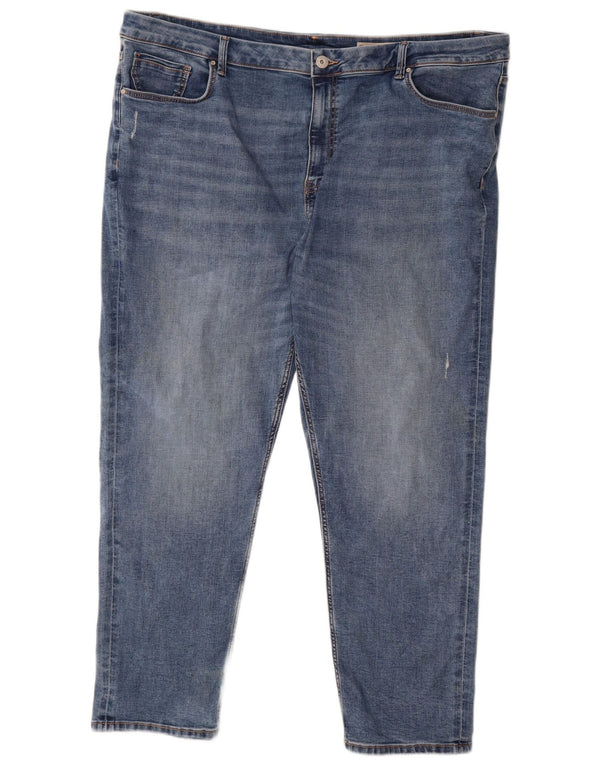 Marks & Spencer Γυναικεία Sienna Straight Jeans UK 24 3XL W44 L27 Μπλε βαμβακερό