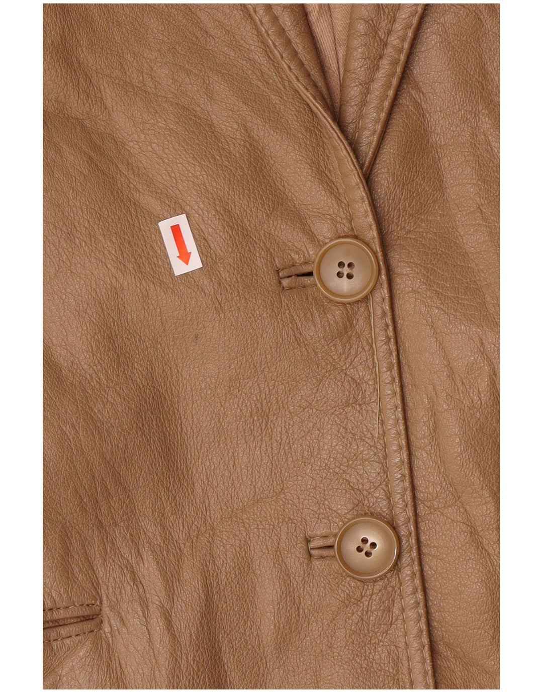 Vintage Γυναικείο Μπουφάν Blazer IT 44 Medium Beige Δερμάτινο Classic