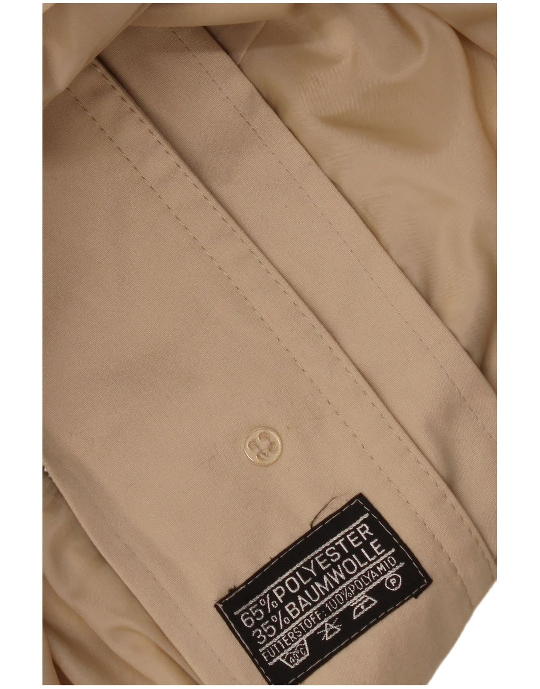 Vintage γυναικείο πανωφόρι με κουκούλα UK 16 Large Beige Polyester