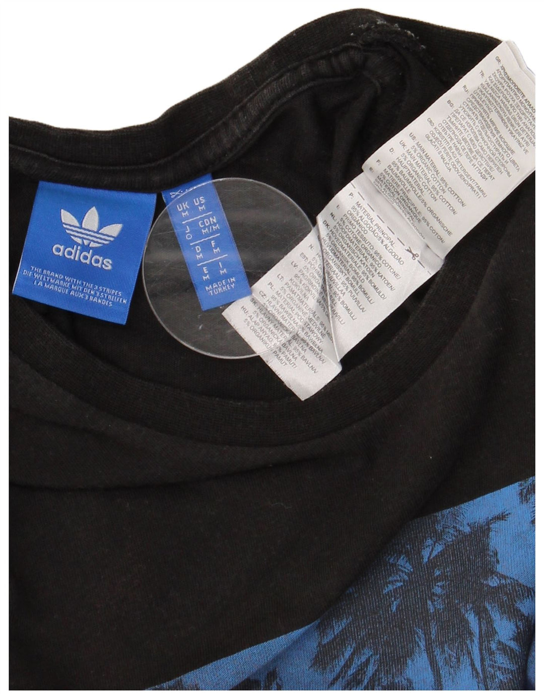 Ανδρικό γραφικό T-Shirt ADIDAS Top Μεσαίο μαύρο βαμβακερό
