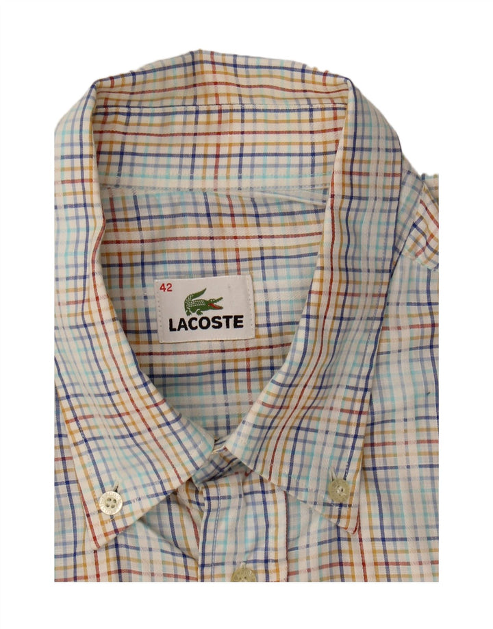 LACOSTE Mens Short Sleeve Shirt Size 42 Large Multicoloured Check Vintage Lacoste and Second-Hand Lacoste from Messina Hembry 