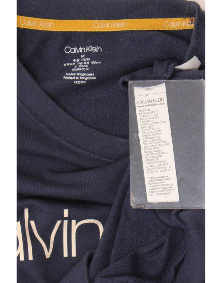 Γραφικό ανδρικό φούτερ Calvin Klein Jumper Medium Navy Blue βαμβακερό