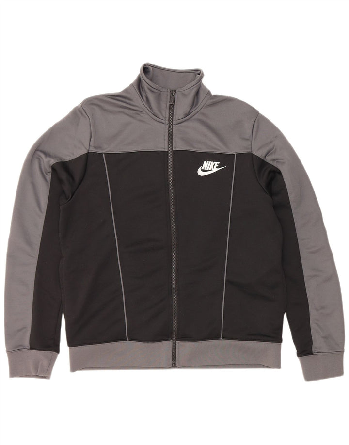 NIKE Mens Tracksuit Top Jacket Large Grey Colourblock Polyester Sports