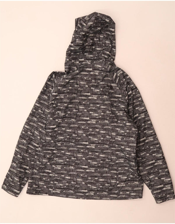 The North Face Womens Hooded Rain Jacket UK 18 XL Grey Striped Polyester