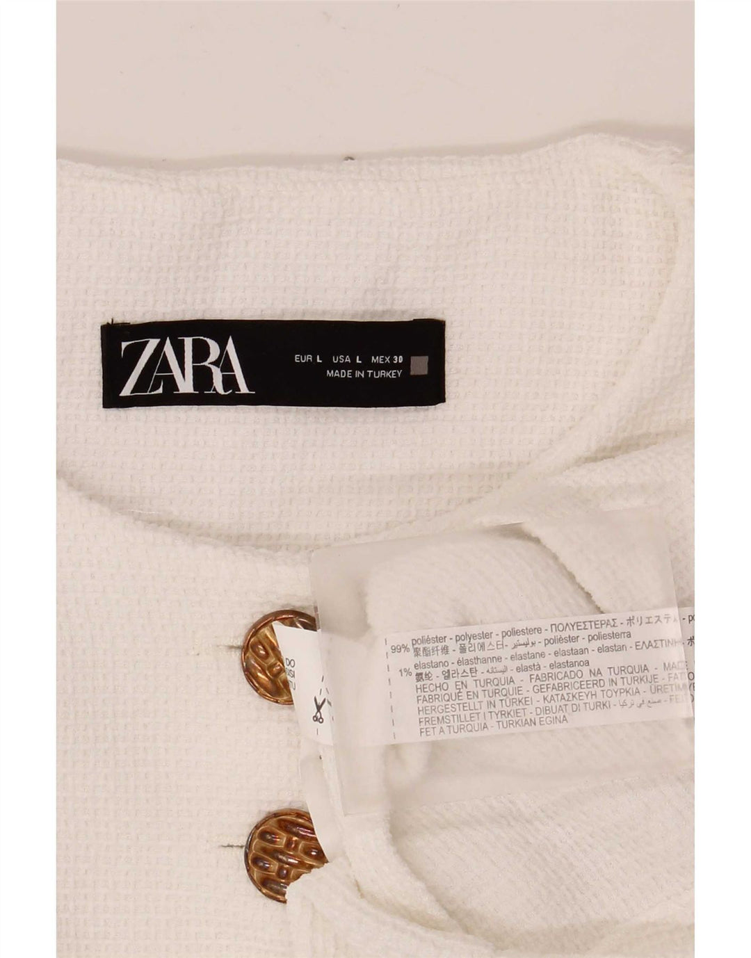 Zara Γυναικείο μπουφάν Bolero UK 16 Large White Polyester