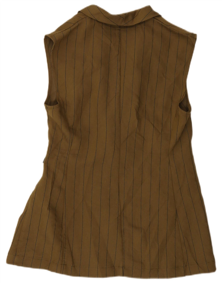 Rinascimento γυναικείο αμάνικο σακάκι UK 14 μεγάλο χακί ριγέ