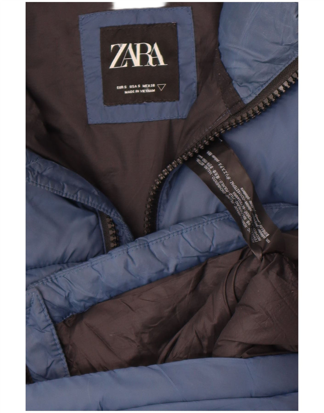 Zara Ανδρικό μπουφάν με επένδυση UK 36 Small Navy Blue Polyester