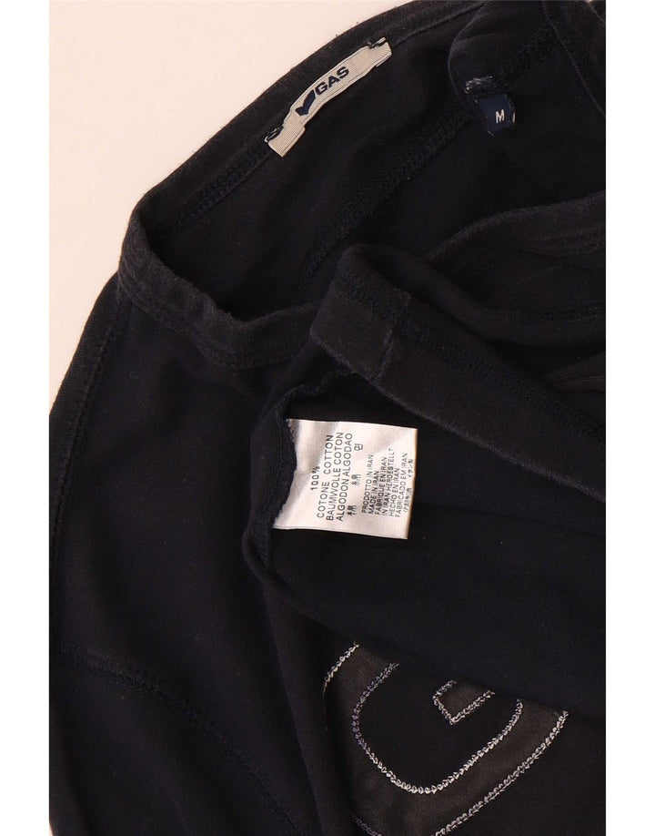Gas Γυναικείο τοπ μακρυμάνικο UK 12 Medium Navy Blue βαμβακερό