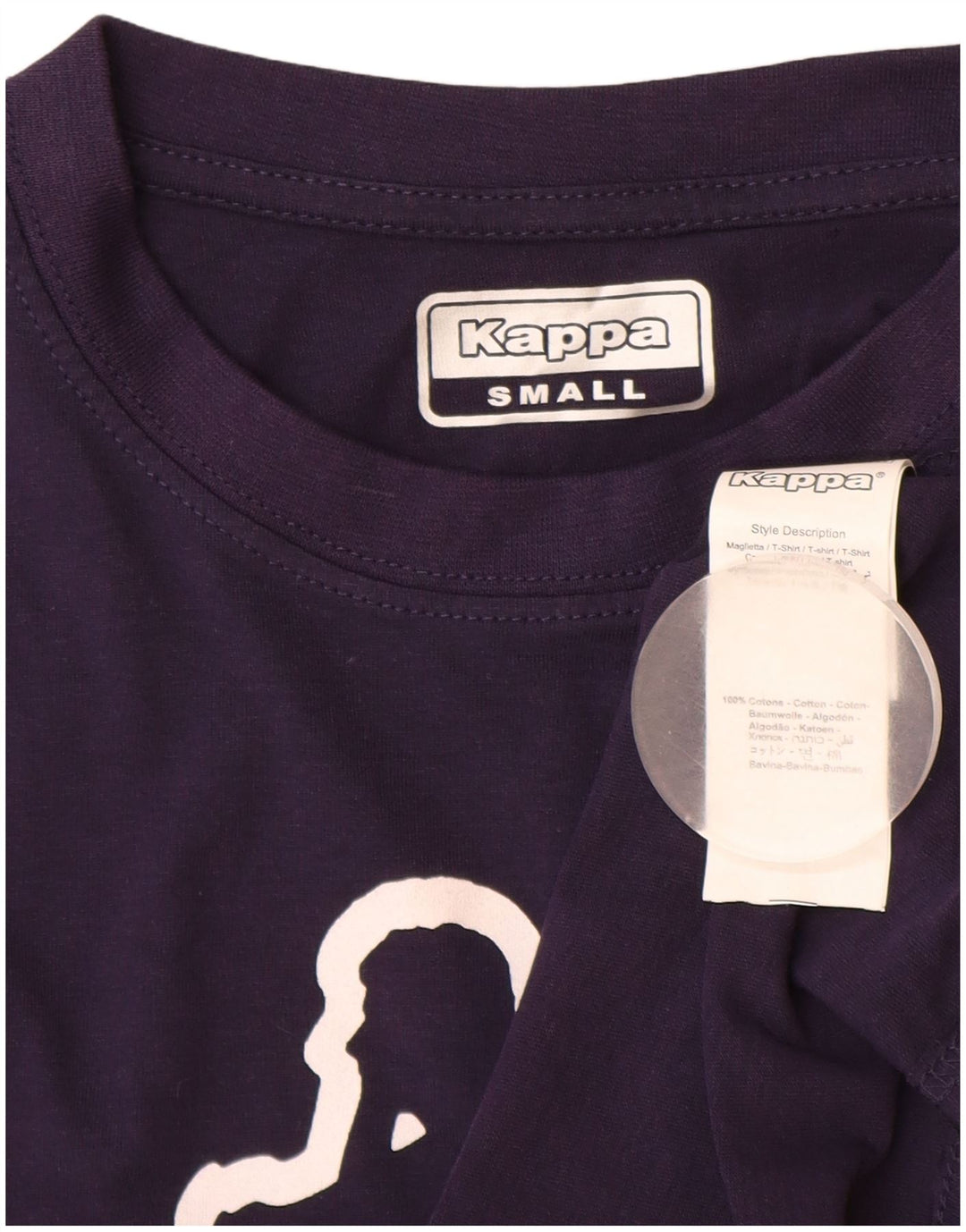 KAPPA Ανδρικό γραφικό T-Shirt Top Small Navy Blue Cotton