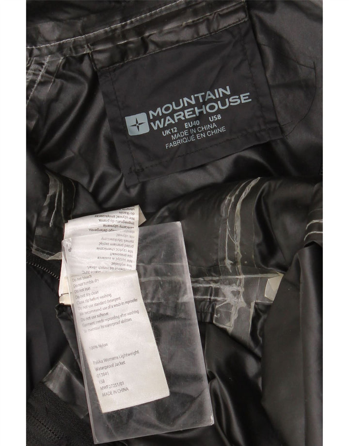 Mountain Warehouse Γυναικείο μπουφάν βροχής με κουκούλα UK 12 Medium Black Nylon