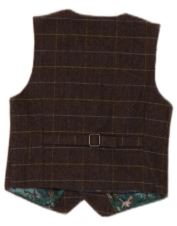 Γιλέκο Monsoon Boys 5-6 Years Brown Check Wool